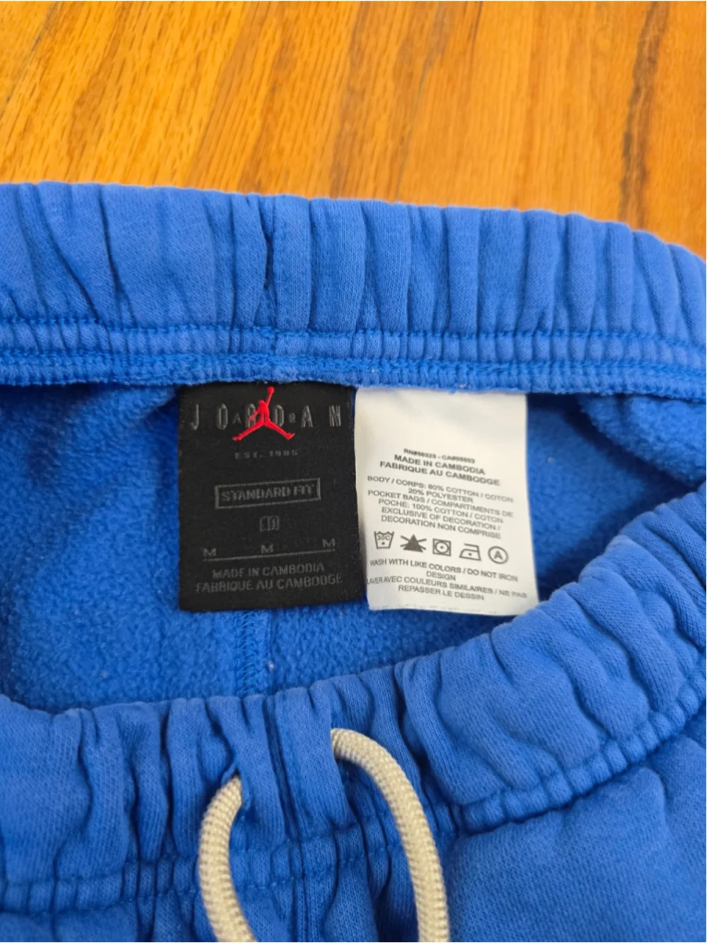 Jordan Jumpman Men’s Medium Fleece Shorts Blue Navy Oversized Logo Basketball